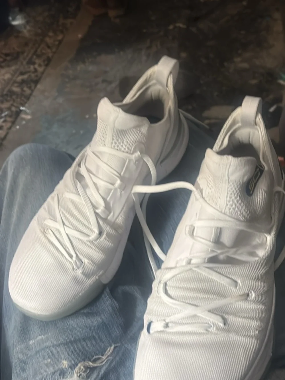 Stephan Curry Under Armour Men's All-White Knit Training Sneakers